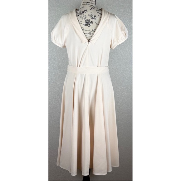 Girl Meets Glam Eleanor Tie Waist Twill Dress Bridal Cocktail Minimalist size 8 - Picture 5 of 11